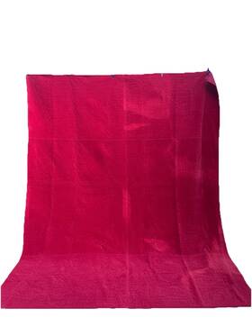 37638 Pottery Barn Vintage Washed Velvet Handcrafted Quilt Red #1332