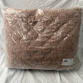 3969838 Pottery Barn New Velvet Lattice Stitch Handcrafted Quilt King/cal. King Blush