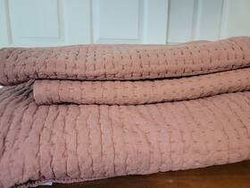 4002097 Pottery Barn Pickstitch Pick Stitch King/cal King Quilt Brick And 2 Shams