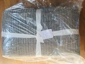 4011259 Pottery Barn Pick Stitch Quilt Light Gray King No Shams Farmhouse New