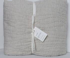 4036908 Pottery Barn Belgian Flax Linen Handcrafted Full Queen Quilt 90 Inch /88 Nwt