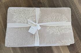 4138528 Pottery Barn Coral Reef Beach Reversible Full Queen Quilt Pebble Taupe Neutral