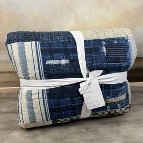 4217669 Pottery Barn Love Handcrafted Patchwork Reversible Quilt Full/queen Nwt
