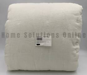 4225500 Pottery Barn Belgian Flax Linen Tufted Quilt Ivory Full Queen #t1050