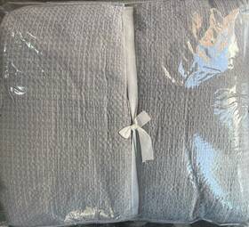 4371572 Pottery Barn Vintage Washed Cotton Linen Comforter - King / Cal Cloud Blue New