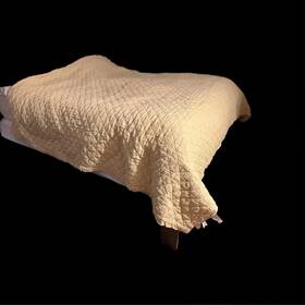 4508262 Pottery Barn Belgian Flax Linen Handcrafted Quilt Queen Daffodil Yellow #9998r