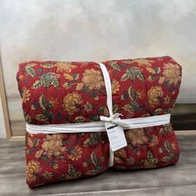 4585791 Pottery Barn Lucille Reversible Quilt Full/queen Red Multicolor Flaws Read