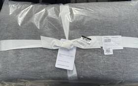 4635495 Pottery Barn Belgian Flax Linen Tufted Quilt - King/cal Charcoal Gray New