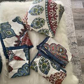 4669581 Pottery Barn Adina Full/queen Quilt Bright Multi With 2 Standard And Euro Sham