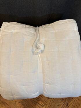 480090 Pottery Barn Everyday Linen Comfort Quilt F/q 92 Inch W X 88 L White