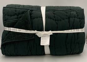 4802459 Pottery Barn Cozy Cloud Chenille Handcrafted Quilt Hunter Full Queen #t1091