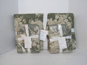 5236438 Pottery Barn Juliette Toile Handcrafted Pick-stitch F/q Quilt /2 Shams Loden Nwt