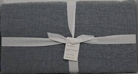 533165 Pottery Barn Belgian Flax Linen Handcrafted Quilt Twin/twinxl Chambray Nwt