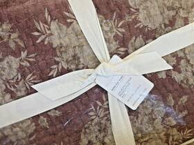 5828345 Pottery Barn New Juliette Toile Reversible Pick-stitch Quilt King Rosewood