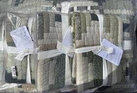 5999951 Pottery Barn Set Of 4 - Jaxson Full/queen Quilt 3 Shams Green New