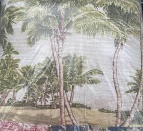 6436589 Pottery Barn Island Patchwork Reversible Lanai King/cal Quilt - New