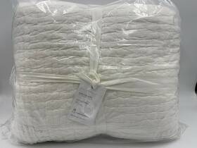6502041 Pottery Barn Pick Stitch Handcrafted Cotton King / Cal Quilt White #z1131