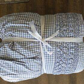 6720359 Pottery Barn Nantucket Gingham Quilt Twin/twin Xl Blue White Farmhouse