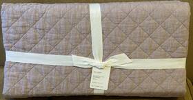 6742512 Pottery Barn Belgian Flax Linen Diamond Quilt Full / Queen Smoky Quartz New