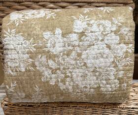 6926840 Pottery Barn New Juliette Toile Reversible Pick-stitch Quilt Queen Harvest Gold