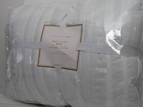 6975859 Pottery Barn Teen Pretty Pleats Quilt Full Queen White Nwt