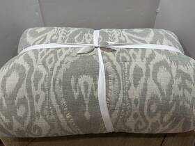 6986748 Pottery Barn Ikat Jacquard Comforter King Cal Eucalyptus