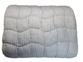 7033795 Pottery Barn Cloud Quilt Chambray Blue Full/queen Euc Read