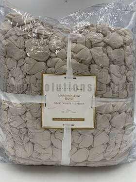 7065157 Pottery Barn Teen Marshmallow Textured Jersey Quilt Oat Brown Twin / Xl #z1326