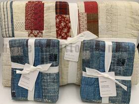 7259969 Pottery Barn Americana Flag Reversible Quilt King 2 Quilted Sham Standard #t1212