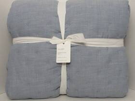7268630 Pottery Barn Cotton Cross Stitch Quilt Full Queen Blue Nwt