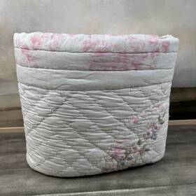 7351804 Pottery Barn Loveshackfancy Floral Bow Patchwork Embroidered Quilt F/q Read Ob