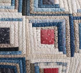 7478150 Pottery Barn Lassen Handcrafted Applique Patchwork F/q Quilt