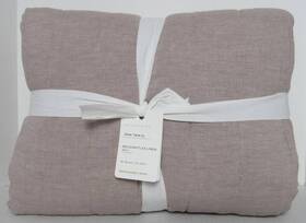 7584960 Pottery Barn Belgian Flax Linen Tufted Quilt Twin/twin Xl Smokey Quartz Nwt