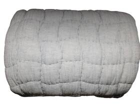 7792314 Pottery Barn Cloud Linen Handcrafted Quilt King/cal. King Chambray Ob Read
