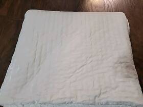 7903751 Pottery Barn Teen Velvet Pick-stitch Quilt Full/queen Ivory