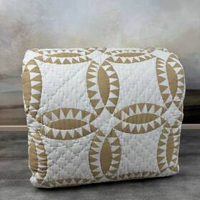 7913658 Pottery Barn Cooper Cotton Quilt Full/quilt Gold Multicolor Spots Read Nwot