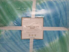 8139180 Pottery Barn Teen Dunes Tie-dye Cotton Quilt Full Queen Pool Color Nwt
