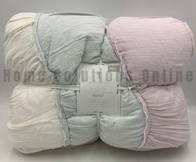 829886 Pottery Barn Kids Ryleigh Ruched Wave Cotton Quilt Pink Twin #t1101