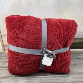 8322520 Pottery Barn Monique Lhuillier Cherie Bow Quilt Only King/cal. King Red Flaw Nwt