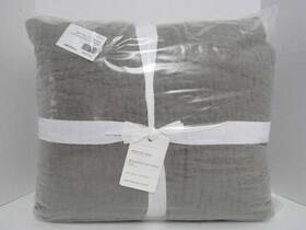 8343363 Pottery Barn Belgian Flax Linen Handcrafted Quilt King/cal.king Loden Color Nwt