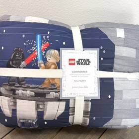 836336 Pottery Barn Kids Logo Star Wars Comforter Full/queen Soft Cotton Bedding