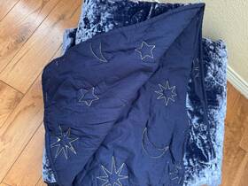 841093 Pottery Barn Teen Harry Potter Magical Velvet Quilt Midnight Full Queen #z1316
