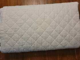 8457921 Pottery Barn Belgian Flax Linen Diamond Quilt Twin White