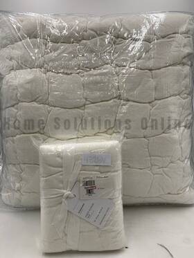 8472600 Pottery Barn Cozy Cloud Handcrafted Quilt King Cal 1 Sham Standard White #9780h
