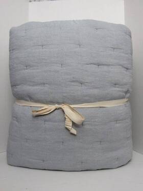 8531641 Pottery Barn Everyday Linen Comfort Quilt King/cal.king Cloud Blue New