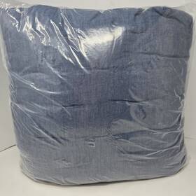 8704523 Pottery Barn Belgian Flax Linen Tufted Full Queen Quilt Denim New