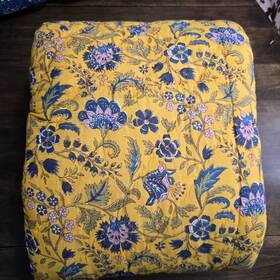 9191035 Pottery Barn Bette Handcrafted Reversible Full/queen Quilt Yellow