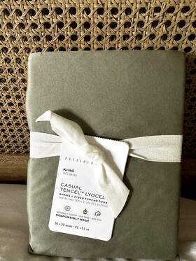 9547505 Pottery Barn New Casual Tencel Shams King Color Eucalyptus Qty 2