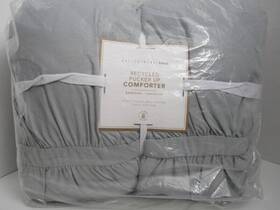9645327 Pottery Barn Teen Pucker-up Comforter Twin Twinxl Light Gray Color Nwt