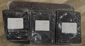 978658 Pottery Barn Velvet Lattice Stitch Handcrafted King Quilt 3 Euro Shams Gray
